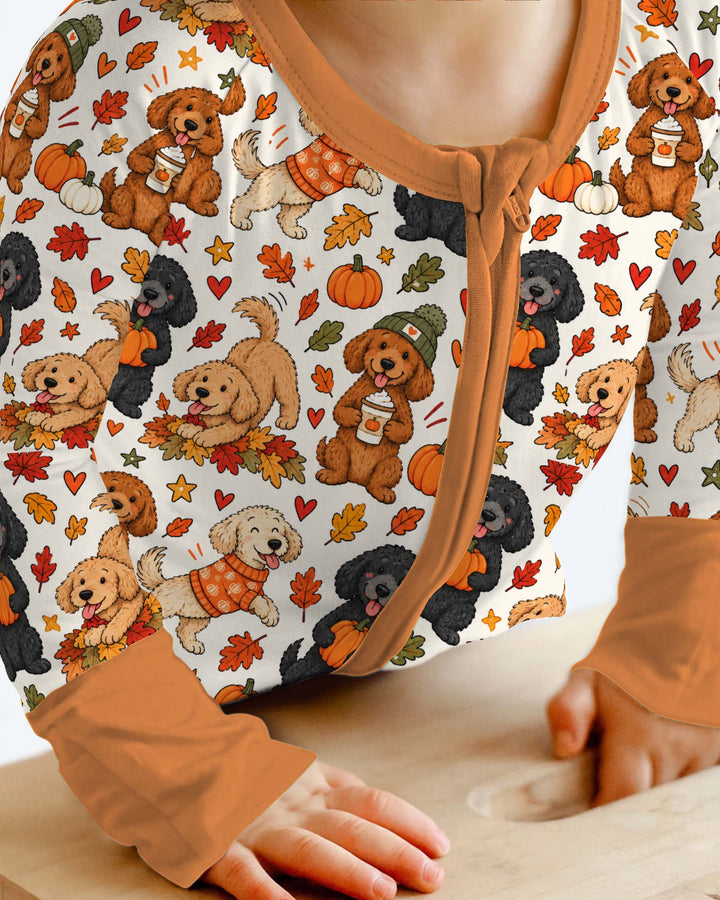 Cozy Fall Doodle Dogs Bamboo Convertible Zippy