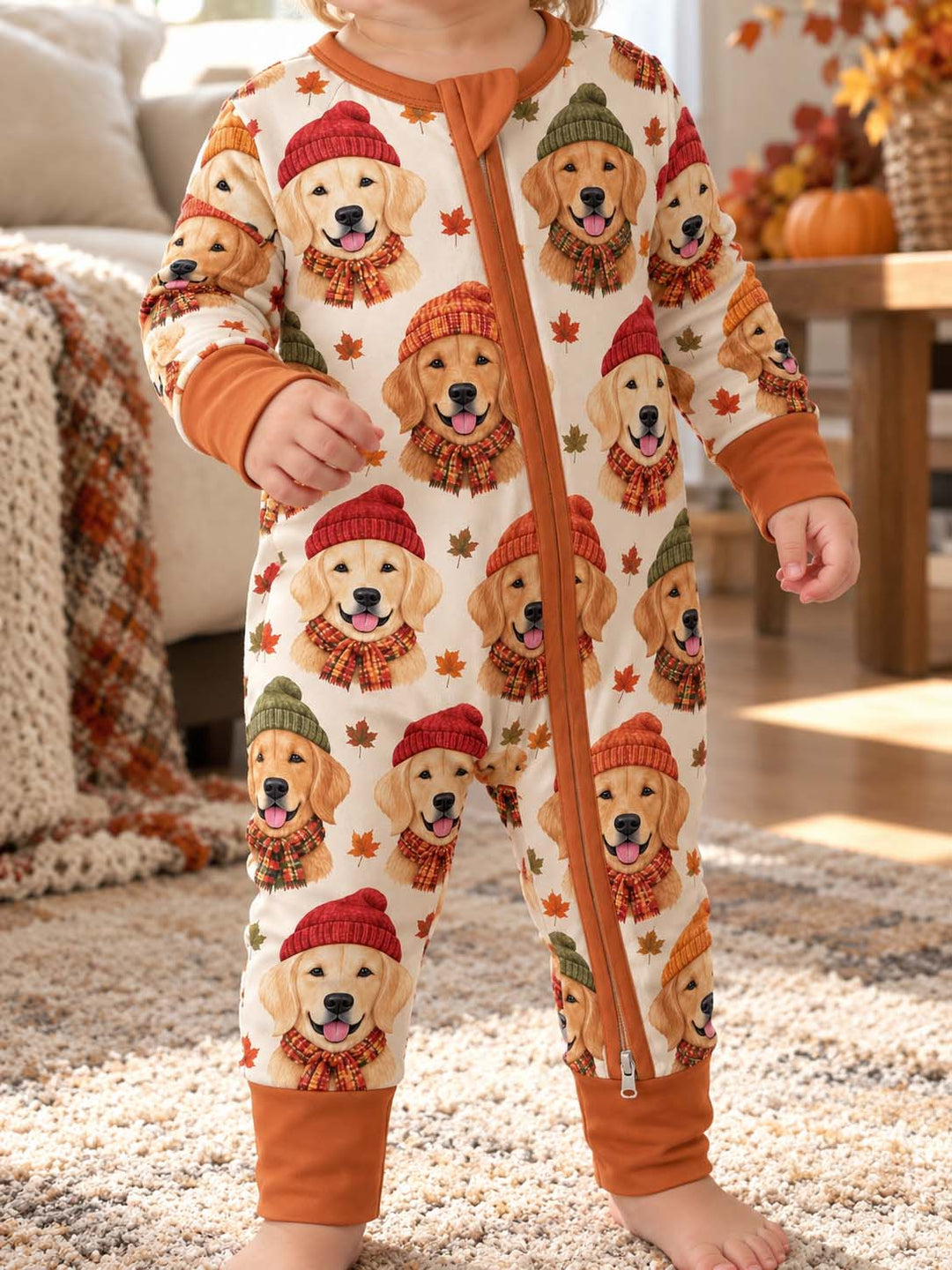 Cozy Fall Golden Retrievers Bamboo Convertible Zippy