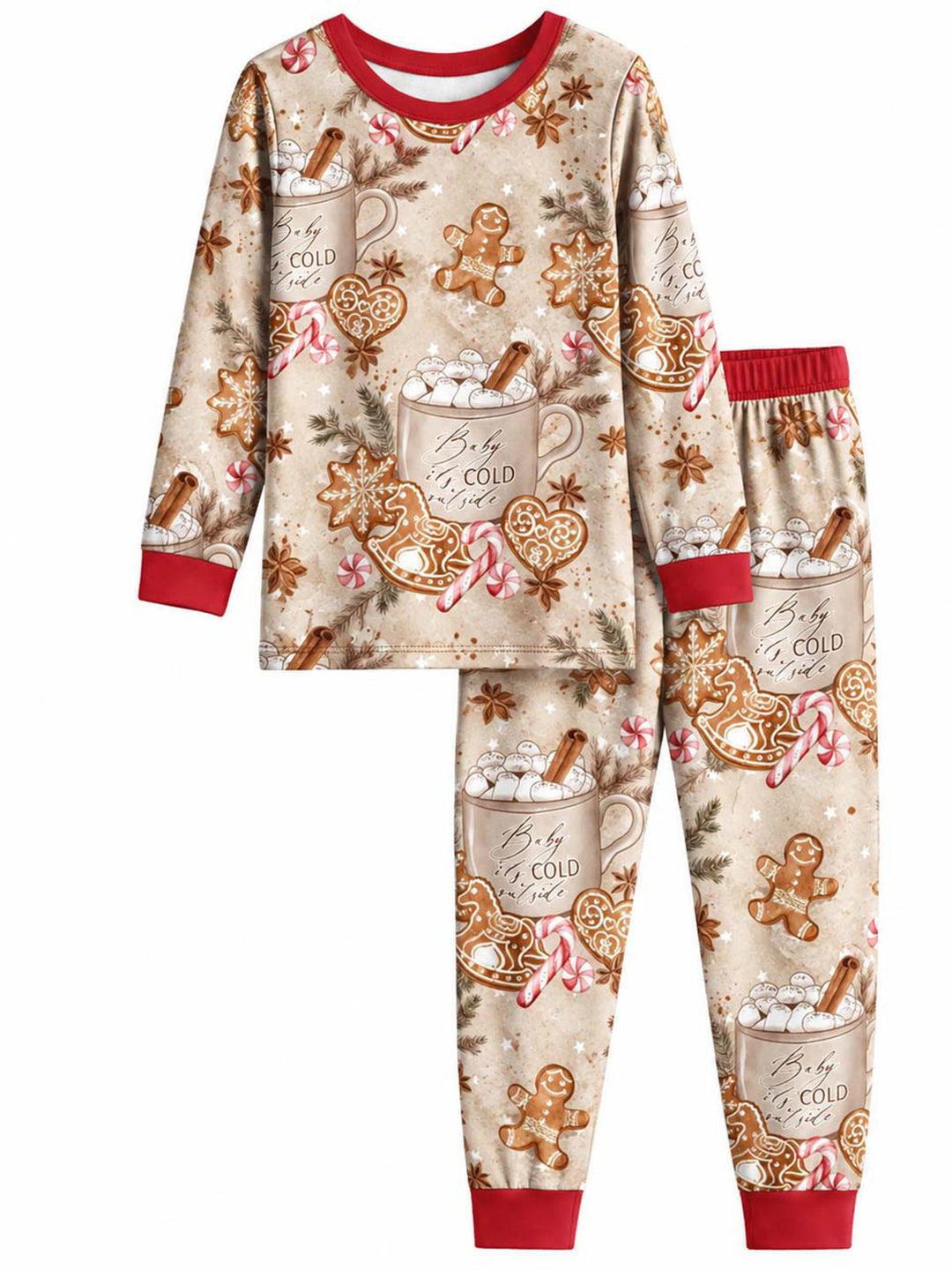 Cozy Gingerbread Hot Cocoa Christmas Bamboo Men's Pajama Set