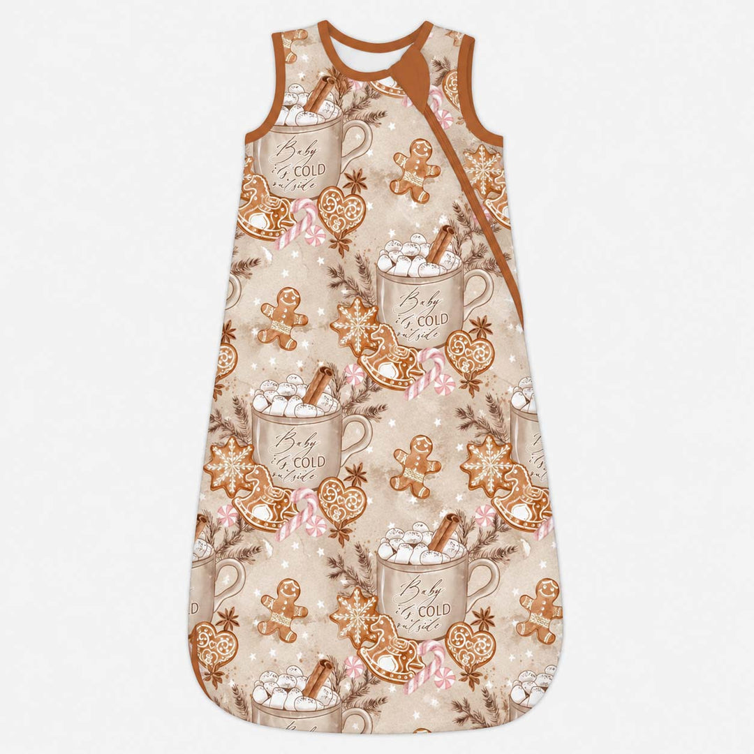 Cozy Gingerbread Hot Cocoa Christmas Bamboo Sleep Bag