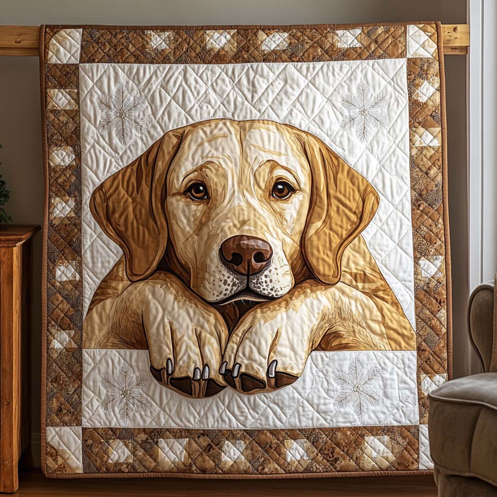 Cozy Yellow Labrador Bamboo Quilt Blanket