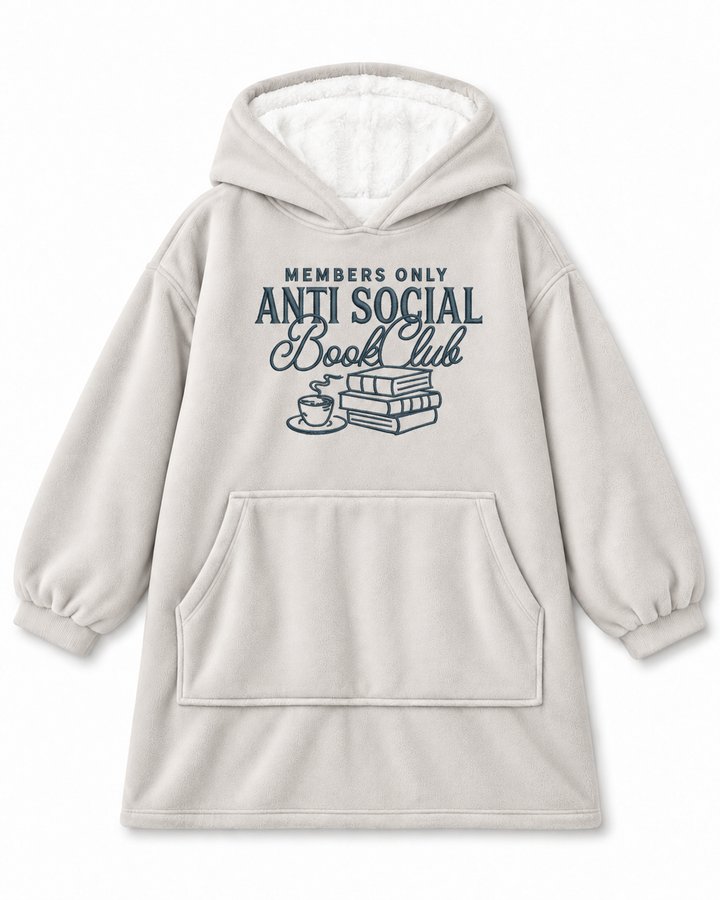 Anti-Social Book Club Embroidered Blanket Hoodie