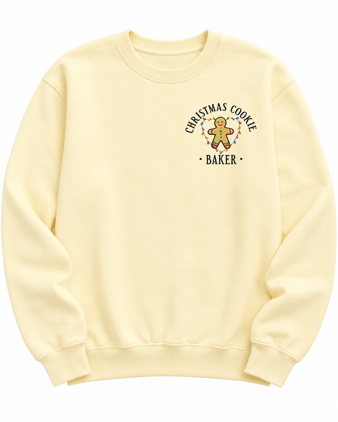Christmas Cookie Crew Matching Embroidered Bamboo Women Crewneck Sweatshirt