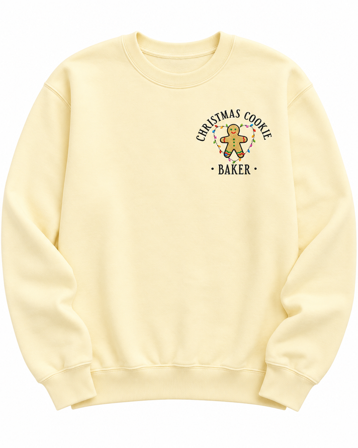 Christmas Cookie Crew Matching Embroidered Bamboo Women Crewneck Sweatshirt