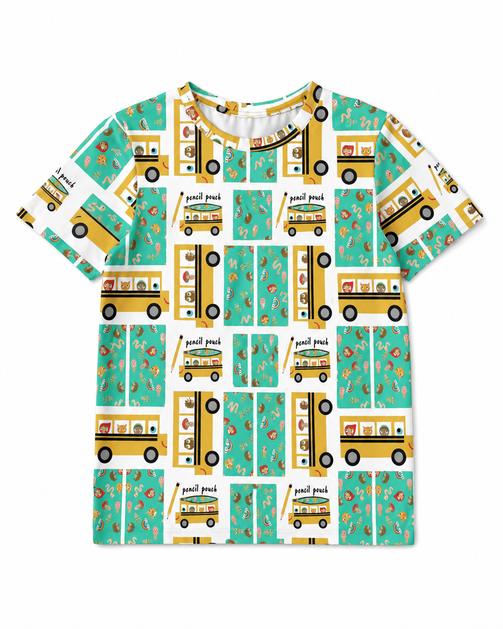 School Bus Adventures Bamboo Crewneck T-Shirt