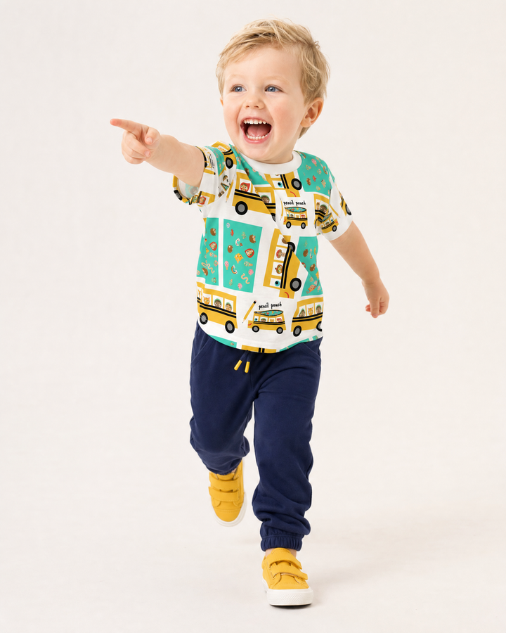 School Bus Adventures Bamboo Crewneck T-Shirt