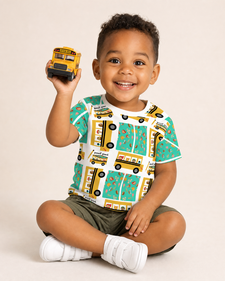 School Bus Adventures Bamboo Crewneck T-Shirt