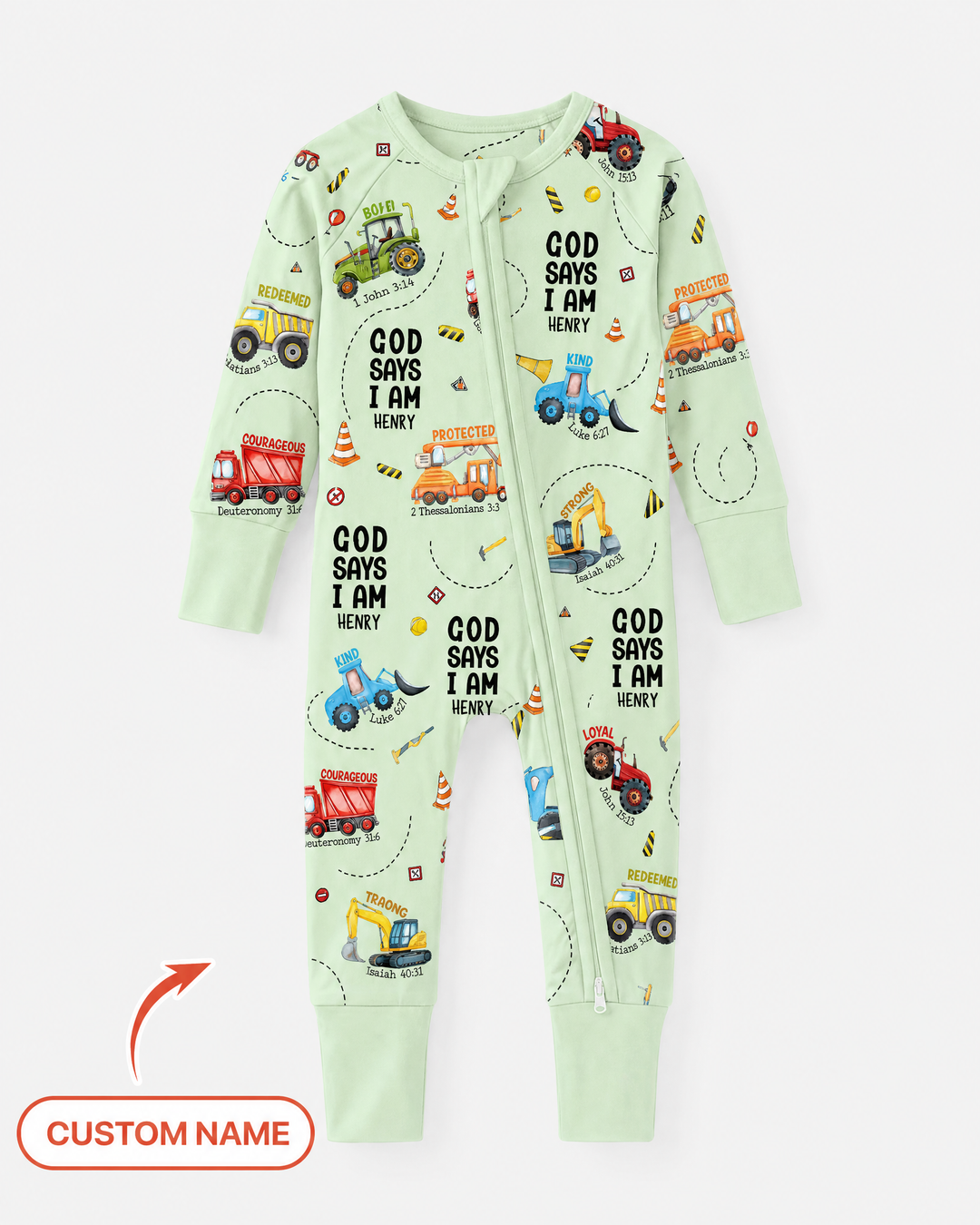 Custom Name God Says I Am Boy Bamboo Convertible Zippy