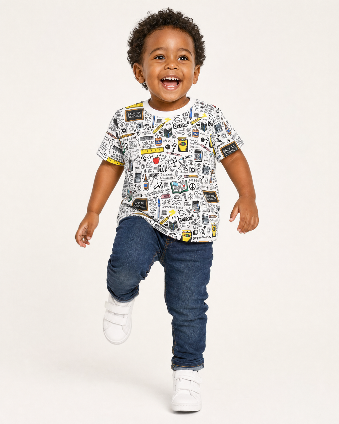 School Days Doodles Bamboo Crewneck T-Shirt