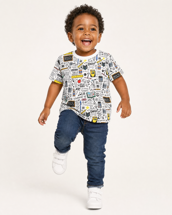 School Days Doodles Bamboo Crewneck T-Shirt