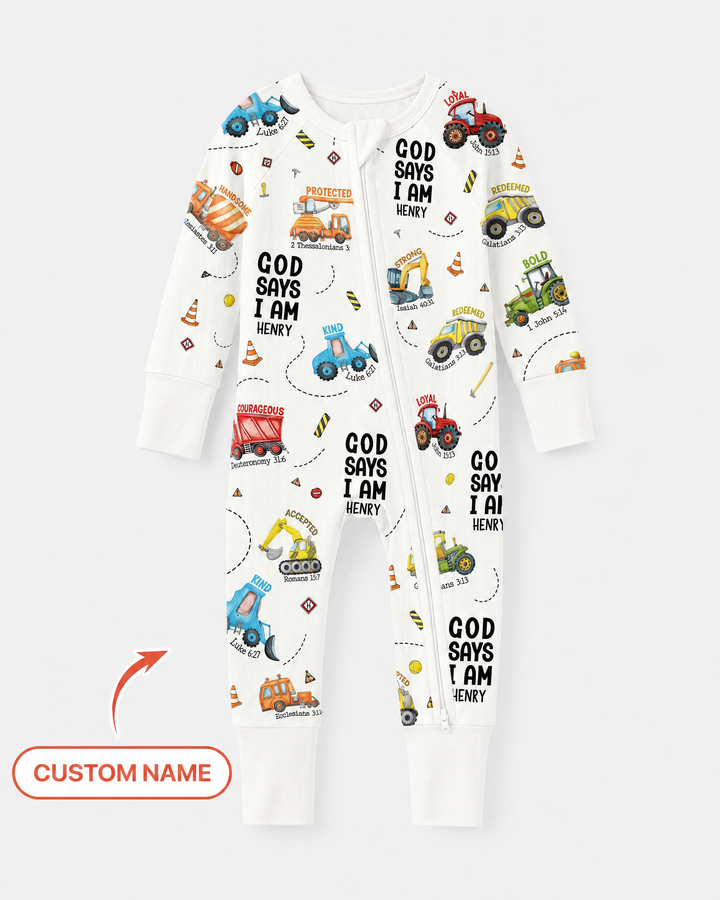 Custom Name God Says I Am Boy Bamboo Convertible Zippy