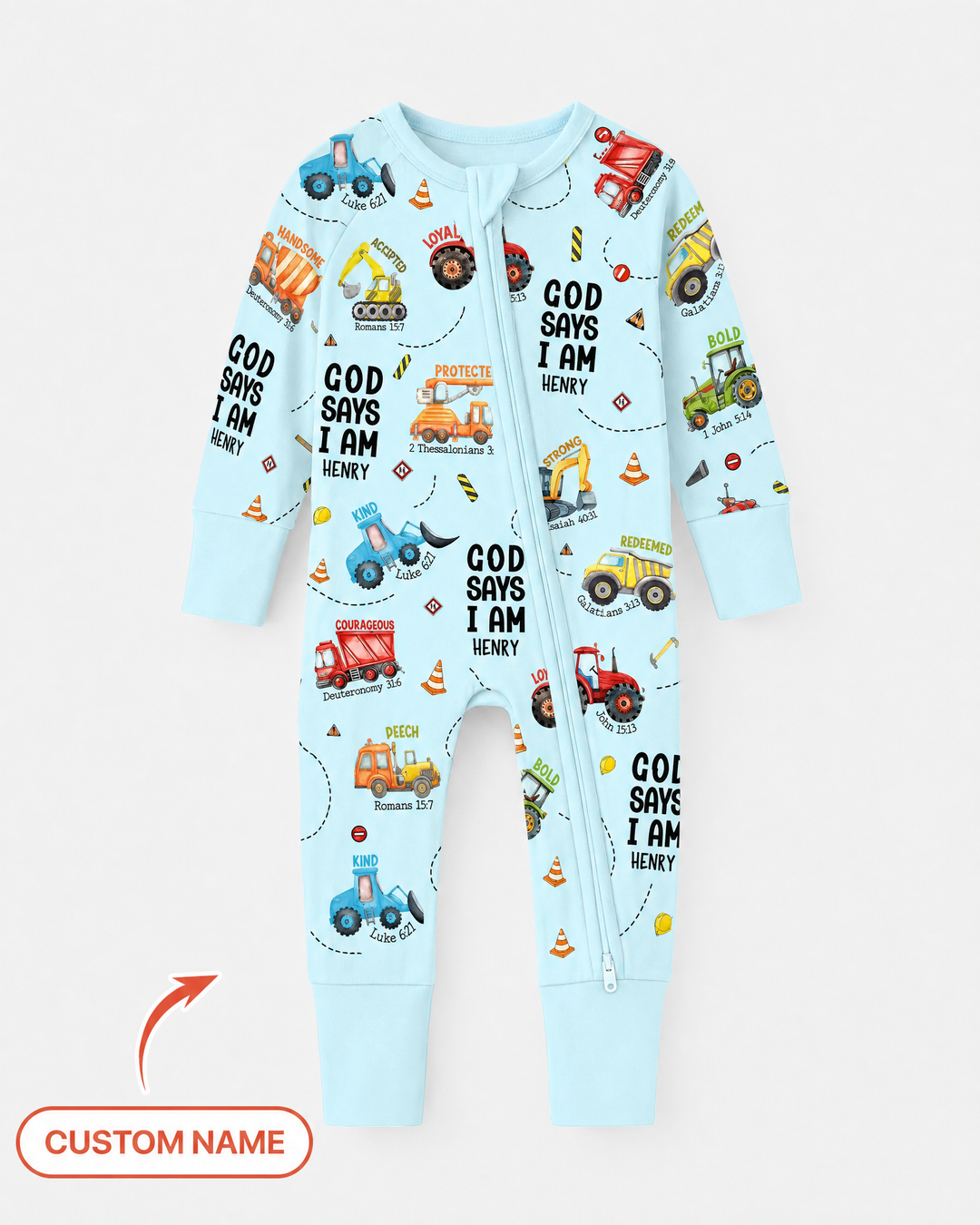 Custom Name God Says I Am Boy Bamboo Convertible Zippy