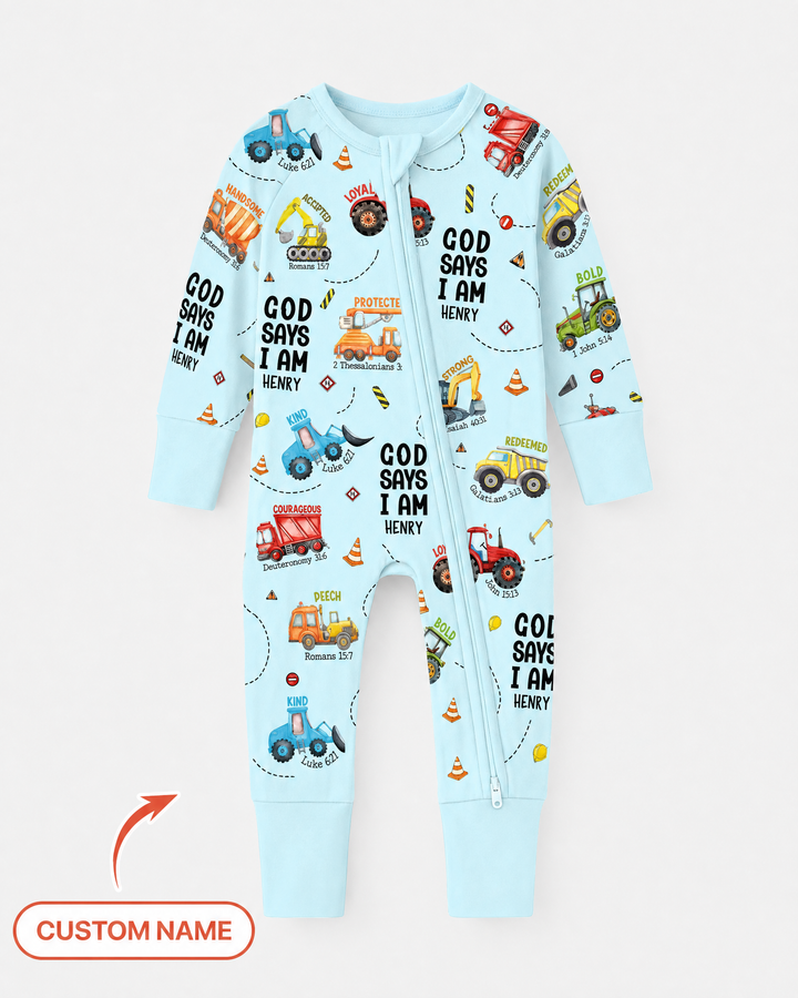 Custom Name God Says I Am Boy Bamboo Convertible Zippy