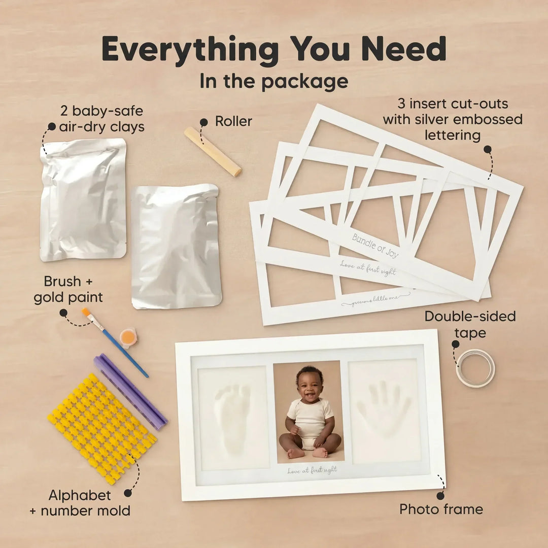 Baby and Dog Photo Frame – Our Little Pack Family Keepsake
