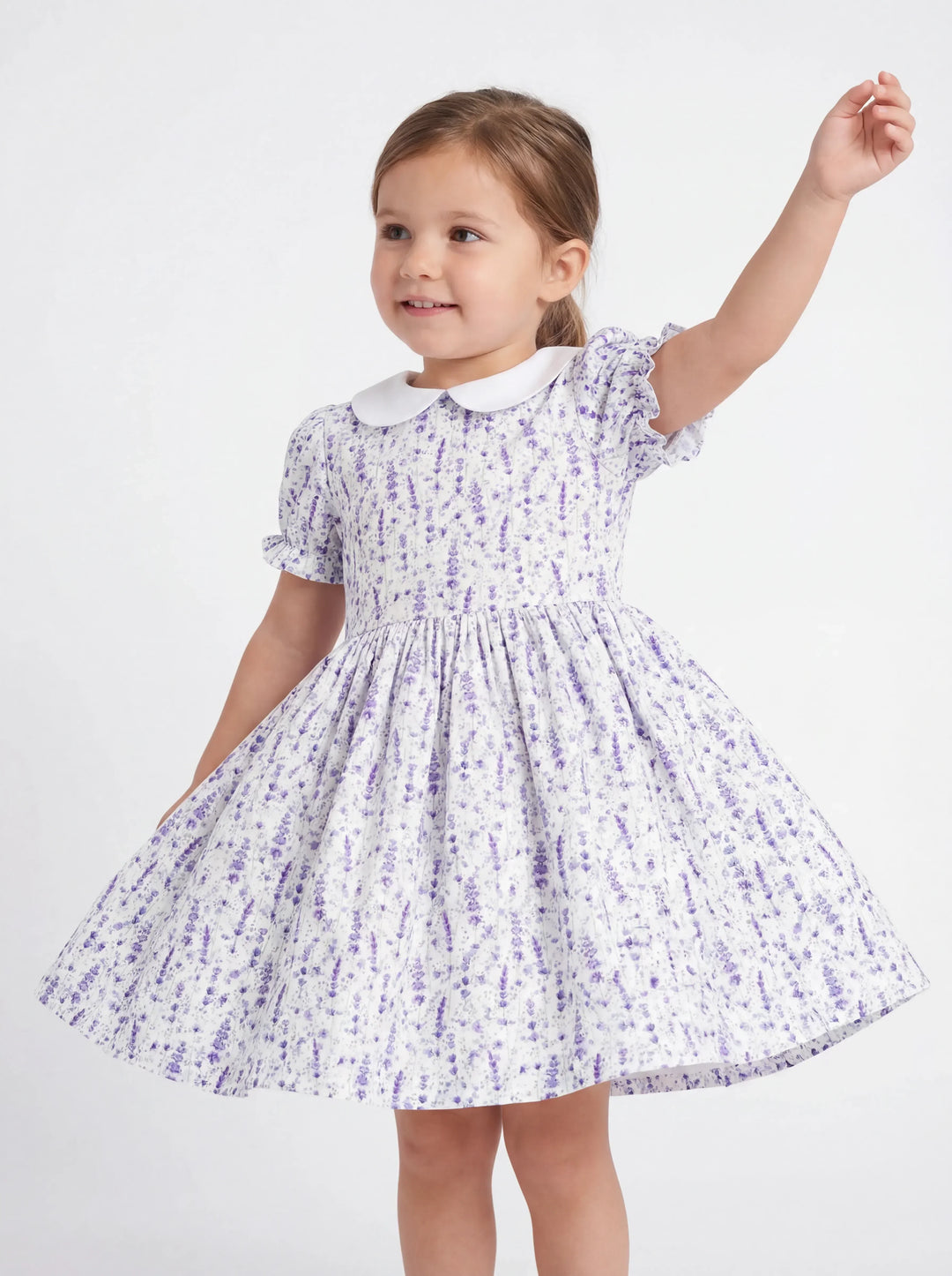 Lavender Meadow Whisper Bamboo Peter Pan Collar Dress