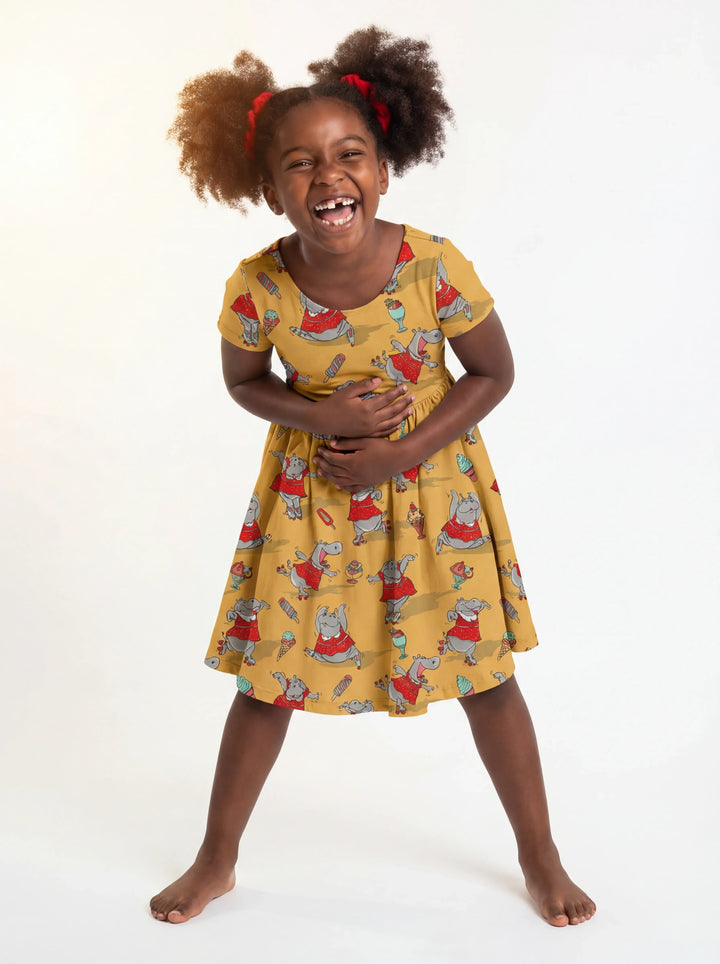 Dancing Hippo Treats Bamboo Twirl Dress