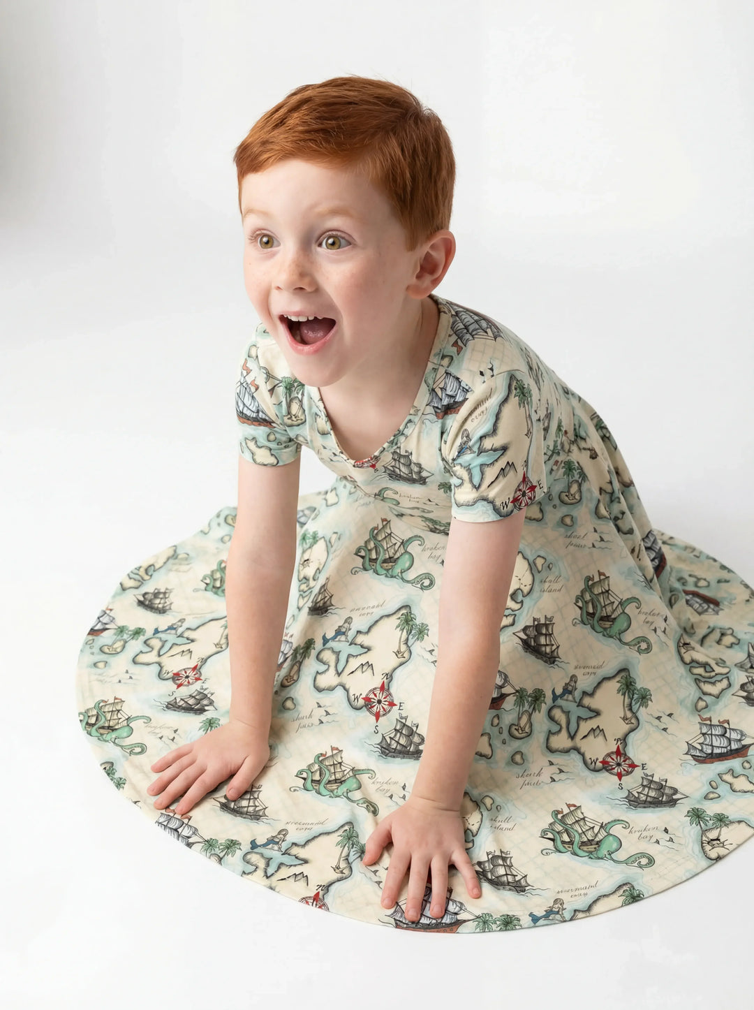 Pirate Treasure Map Quest Bamboo Twirl Dress