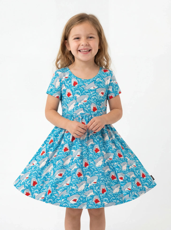 Shark Wave Rush Bamboo Twirl Dress