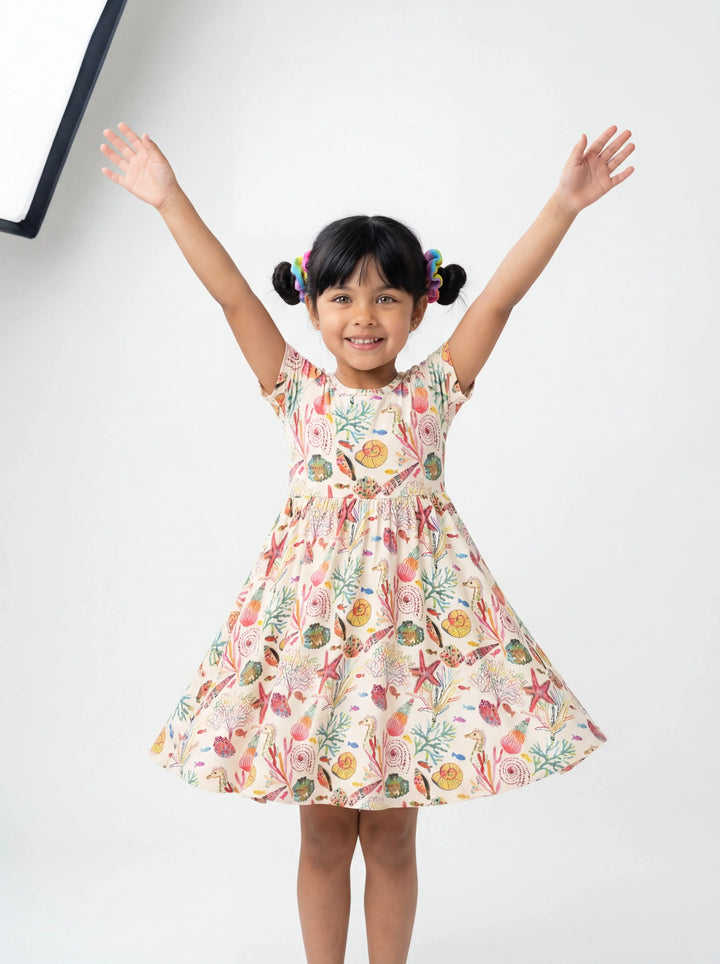 Tropical Reef Whimsy Bamboo Twirl Dress