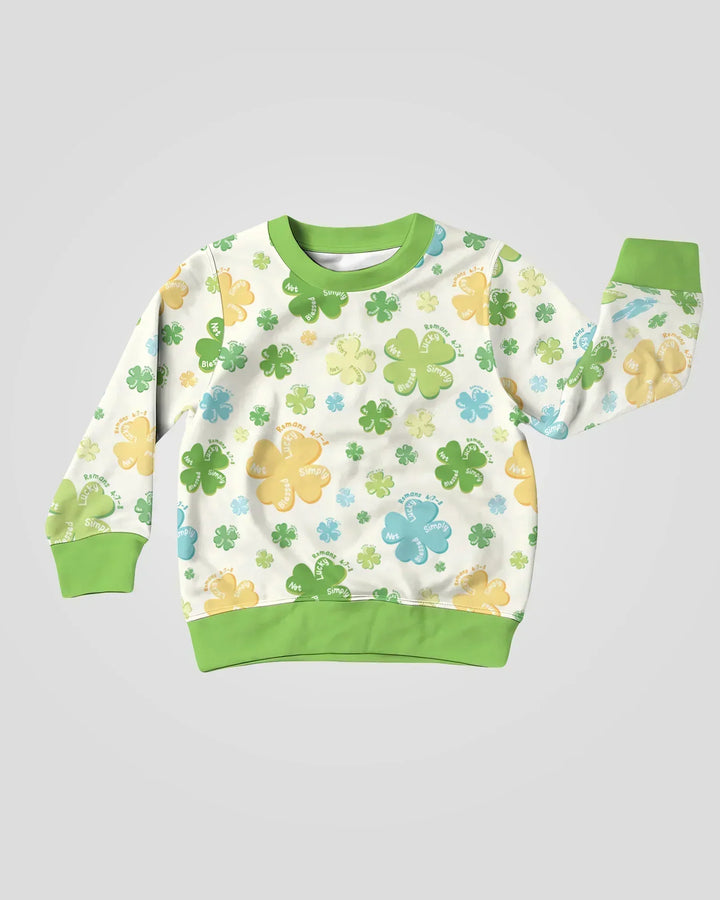 Shamrocks Print St. Patrick's Day Bamboo Crewneck Sweatshirt