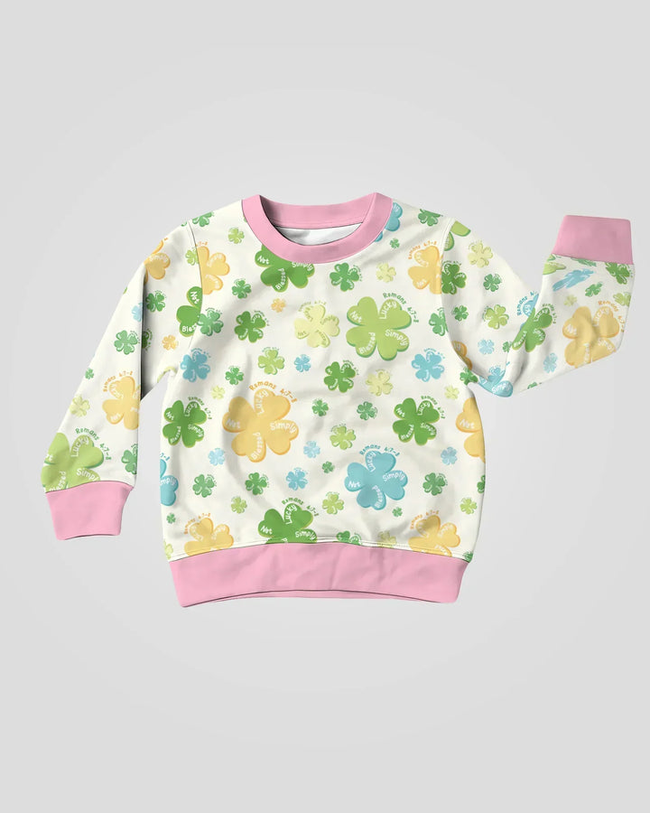 Shamrocks Print St. Patrick's Day Bamboo Crewneck Sweatshirt