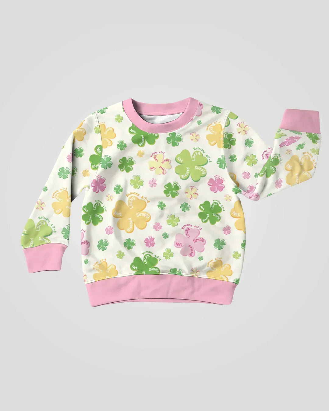 Shamrocks Print St. Patrick's Day Bamboo Crewneck Sweatshirt