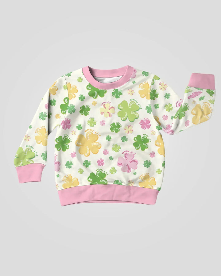 Shamrocks Print St. Patrick's Day Bamboo Crewneck Sweatshirt