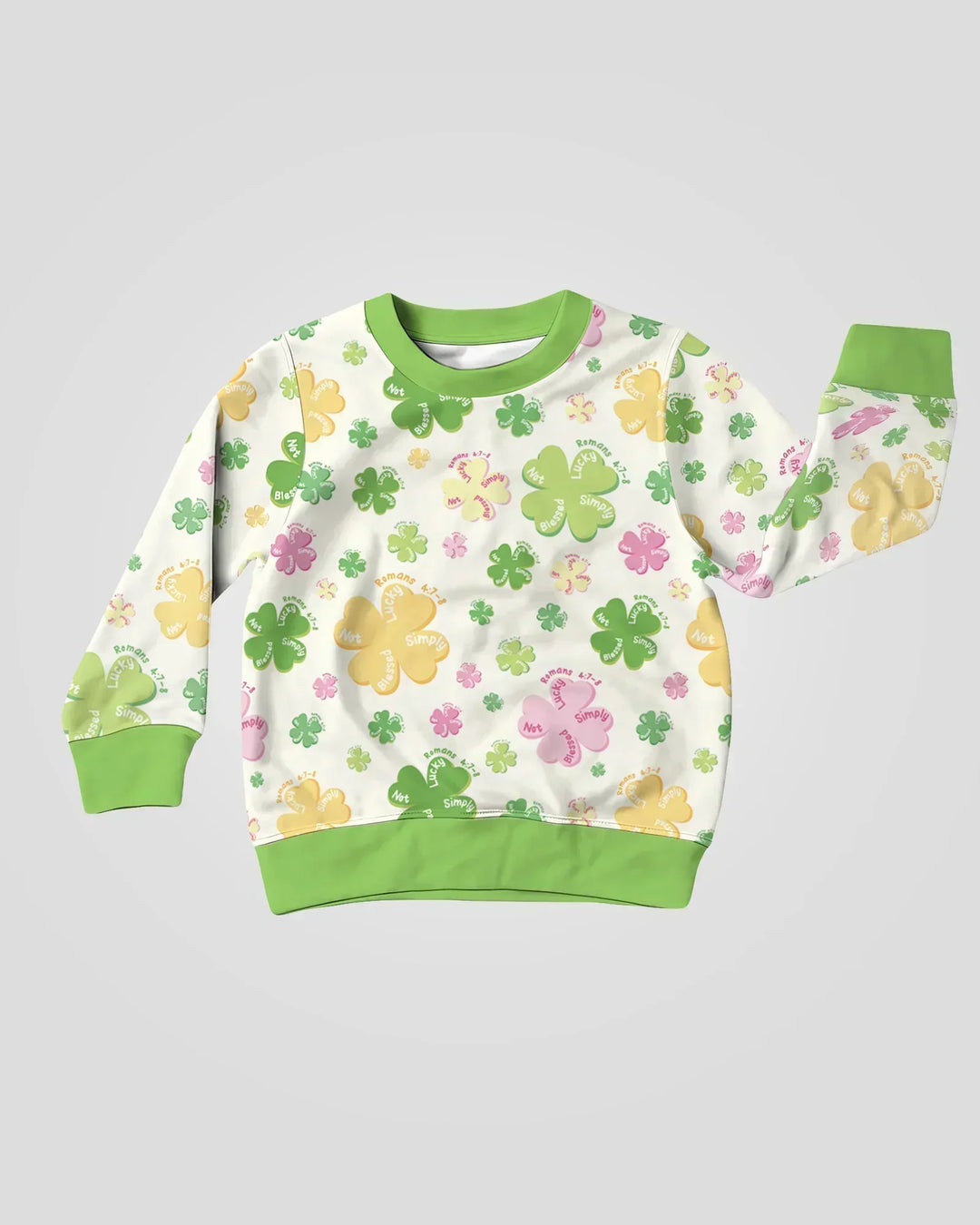 Shamrocks Print St. Patrick's Day Bamboo Crewneck Sweatshirt