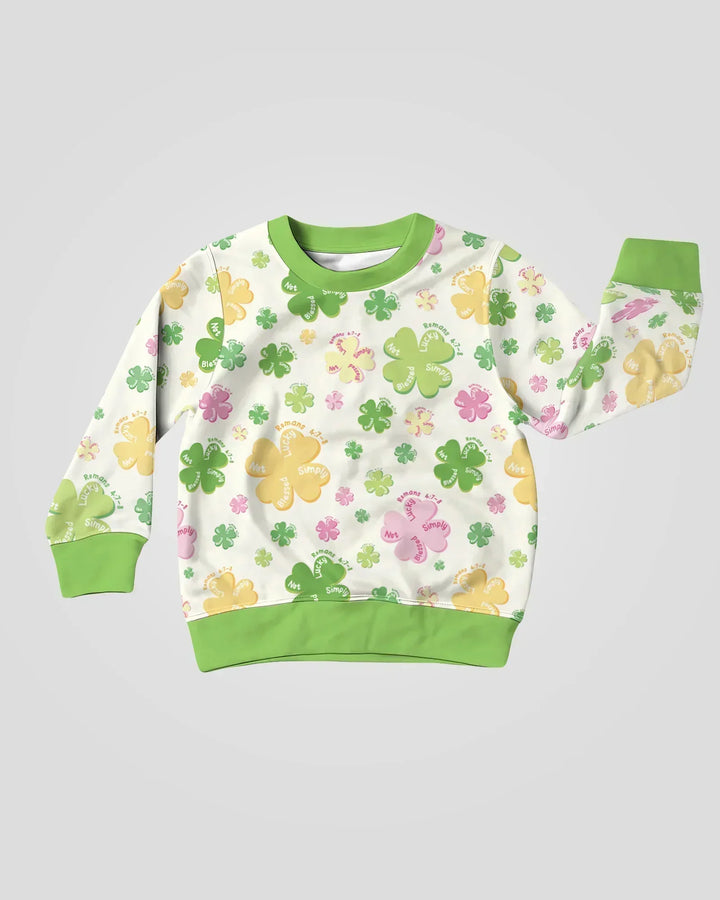 Shamrocks Print St. Patrick's Day Bamboo Crewneck Sweatshirt