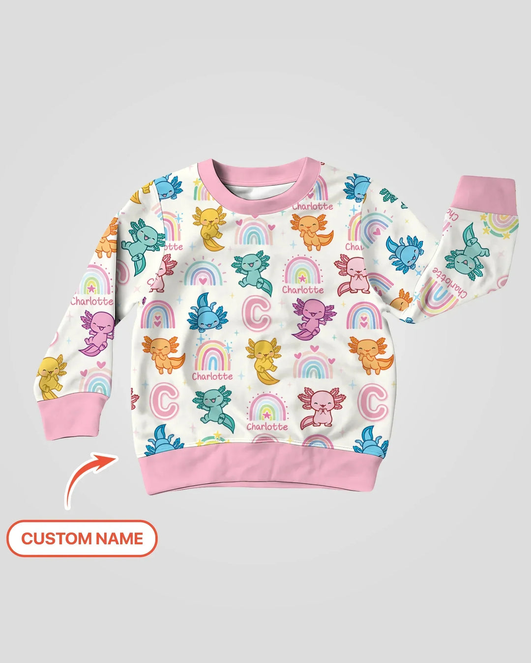 Axololt Custom Name Bamboo Crewneck Sweatshirt