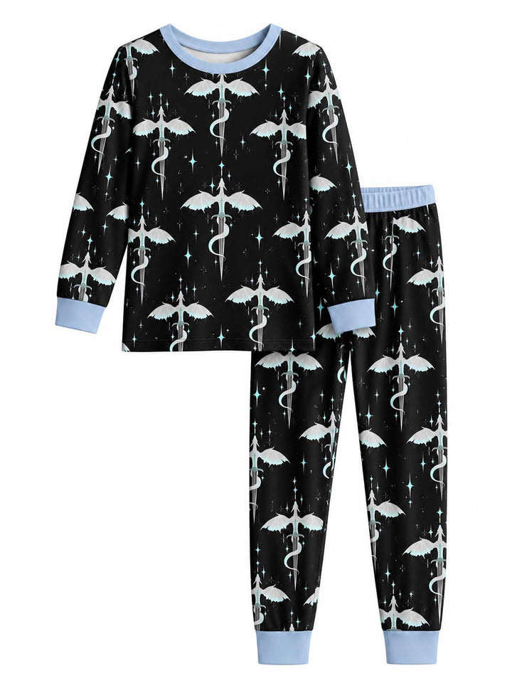 Crystal Dragon Sword Bamboo Two Piece Long Sleeve Pajama Set