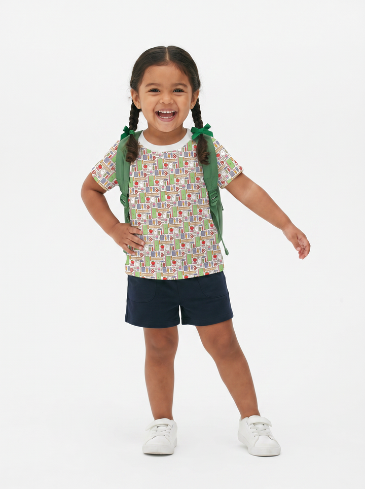 School Supply Parade Bamboo Crewneck T-Shirt
