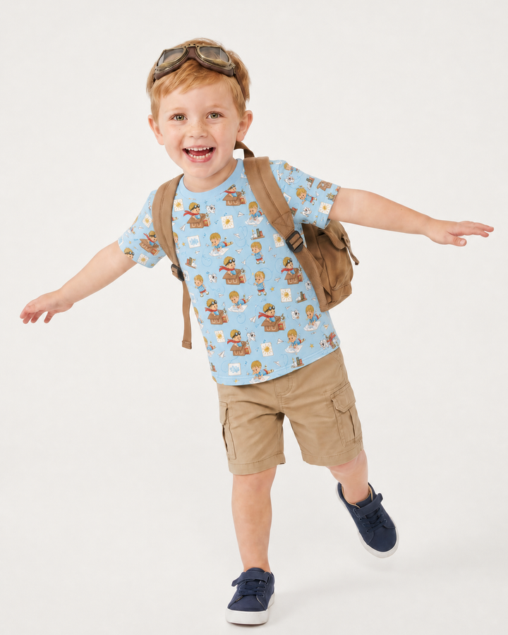 Tiny Explorer Tales Bamboo Crewneck T-Shirt