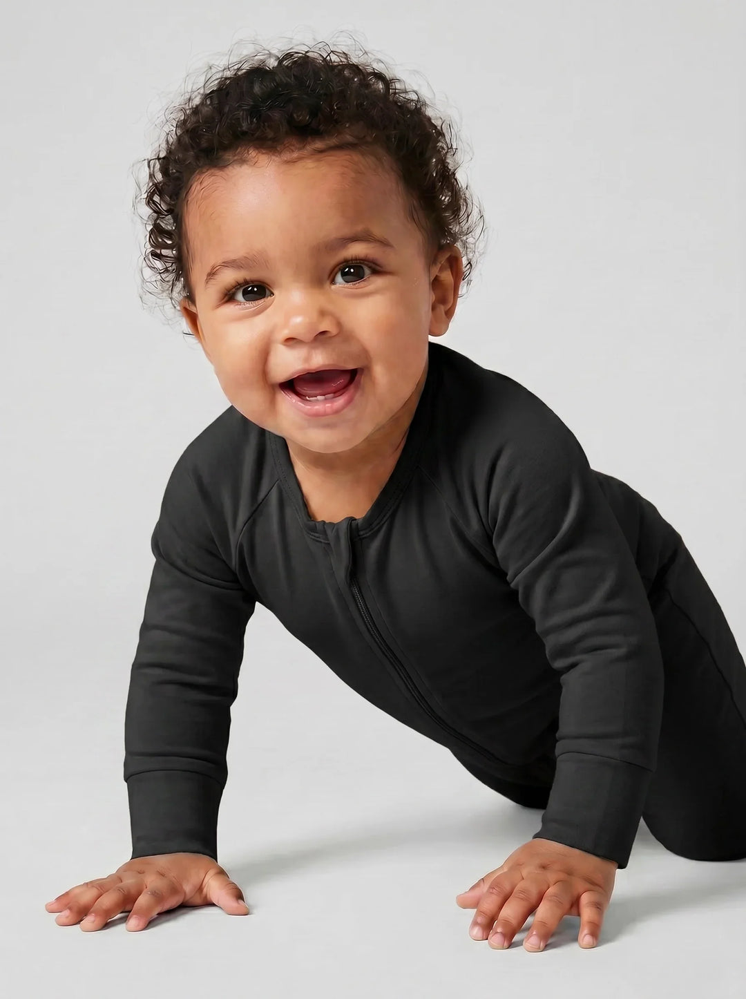 Black Bamboo Convertible Zippered Romper