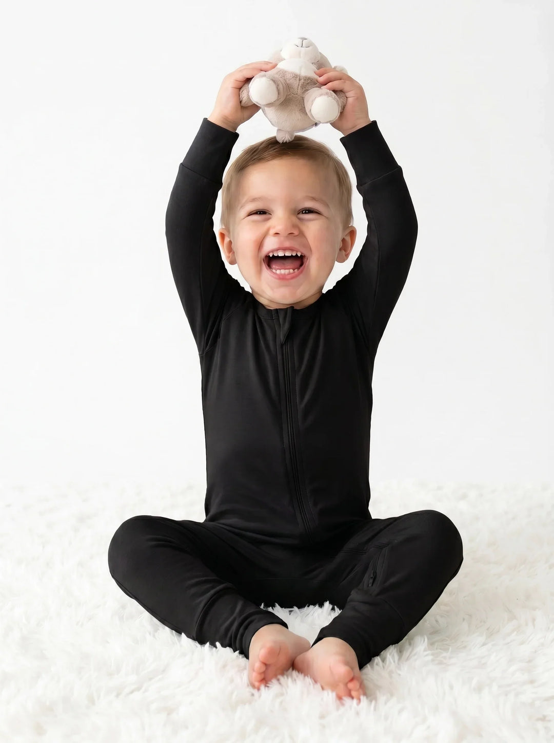 Black Bamboo Convertible Zippered Romper