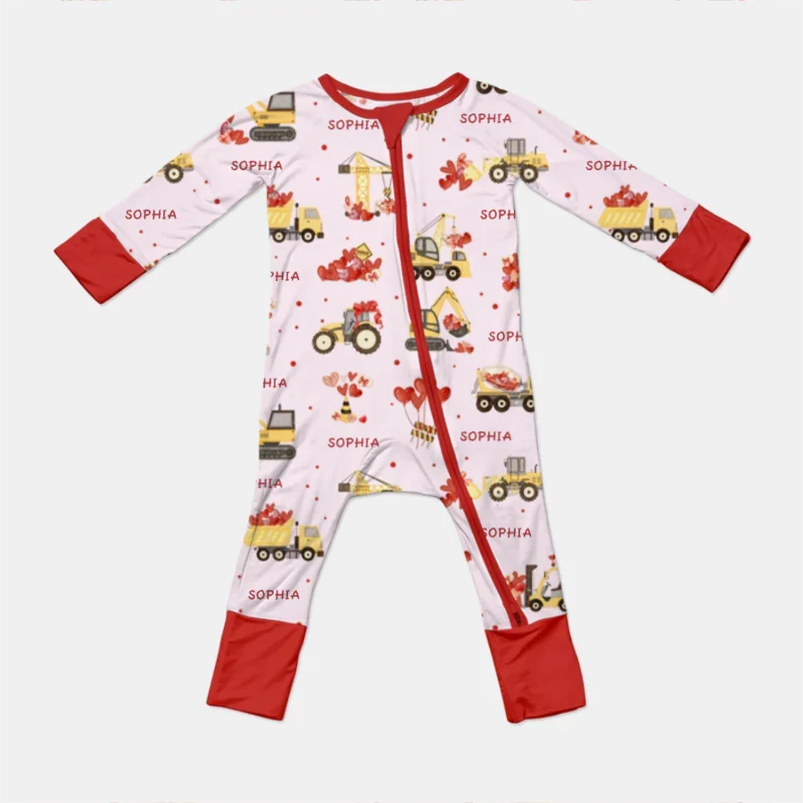 Custom Name Valentine Trucks Family Matching Bamboo Convertible Zippy