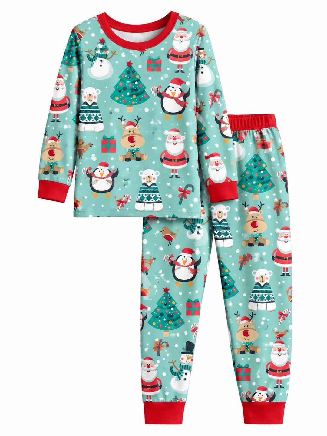 Cute Christmas Friends Bamboo Two Piece Long Sleeve Pajama Set