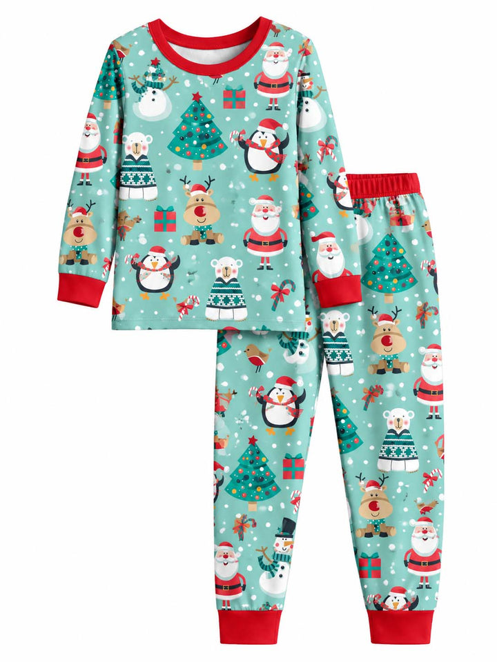 Cute Christmas Friends Bamboo Two Piece Long Sleeve Pajama Set