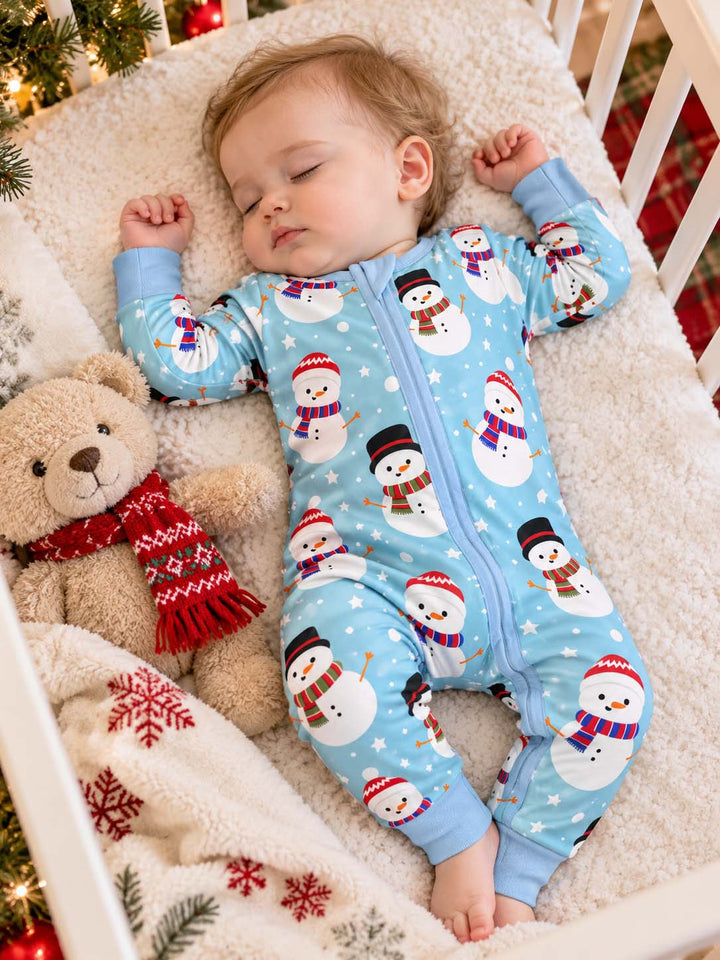Cute Christmas Snowmen Bamboo Convertible Zippy