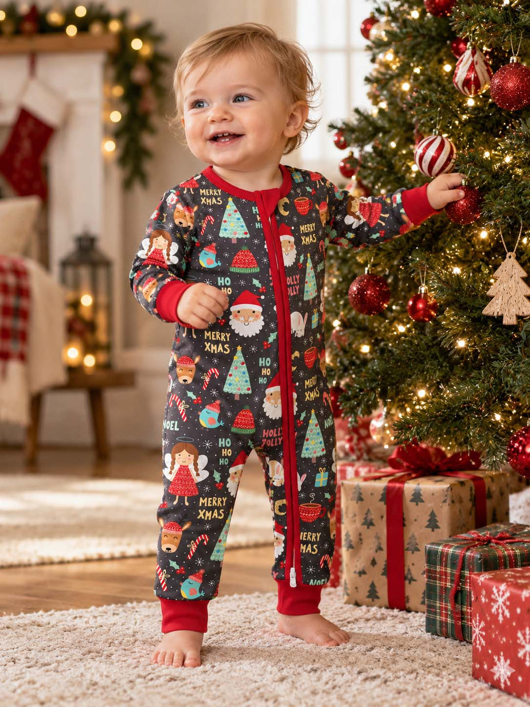 Cute Jolly Christmas Friends Bamboo Convertible Zippy