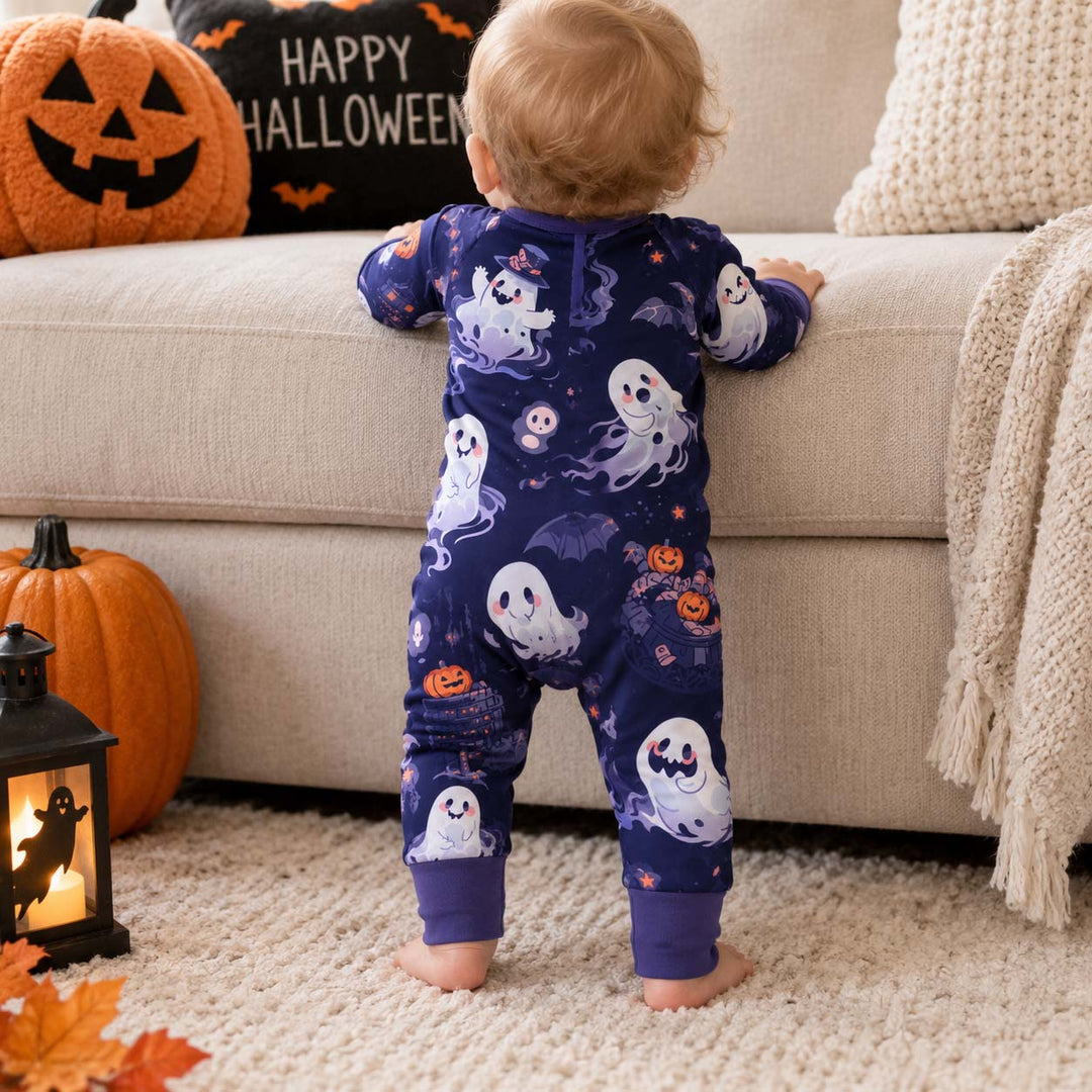 Cute Midnight Ghost Halloween Bamboo Convertible Zippy