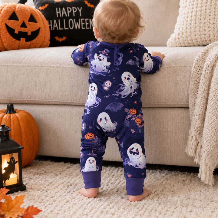 Cute Midnight Ghost Halloween Bamboo Convertible Zippy