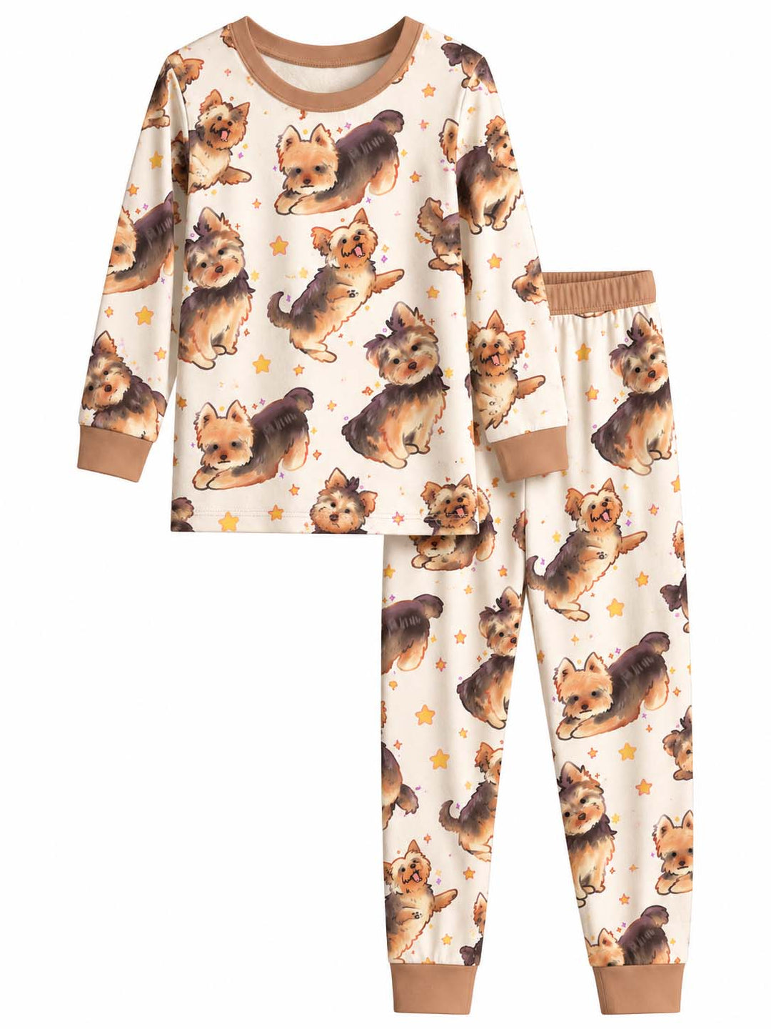 Cute Yorkshire Terrier Moments Bamboo Two Piece Long Sleeve Pajama Set