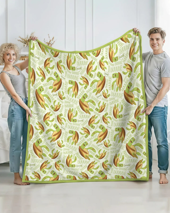 Father and Son Turtle Bamboo Blanket