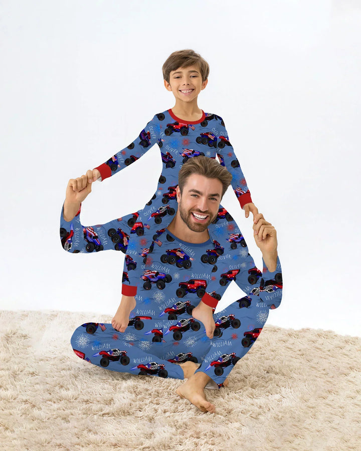 All American Thunder Custom Name Bamboo Men's Pajama Set