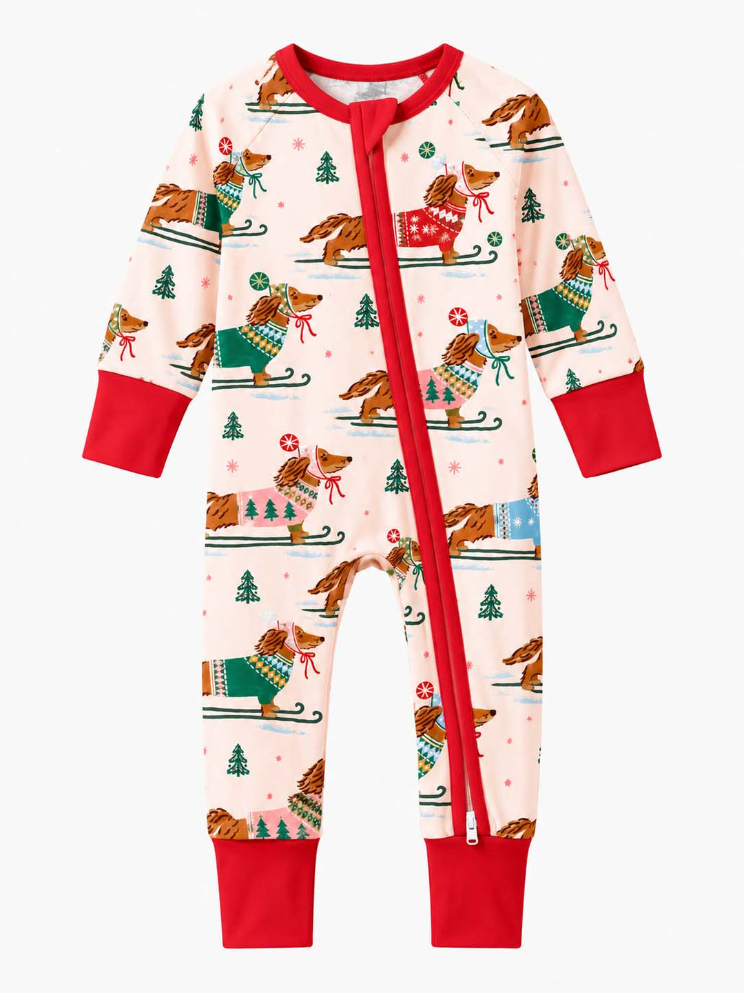 Dachshund Christmas Sledding Bamboo Convertible Zippy