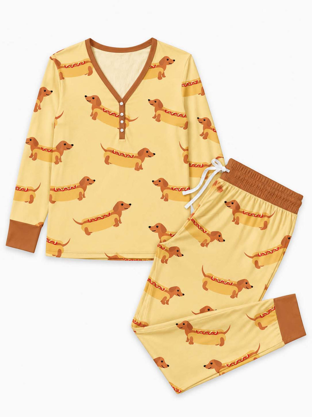 Dachshund Hot Dog Bamboo Women Pajama Set