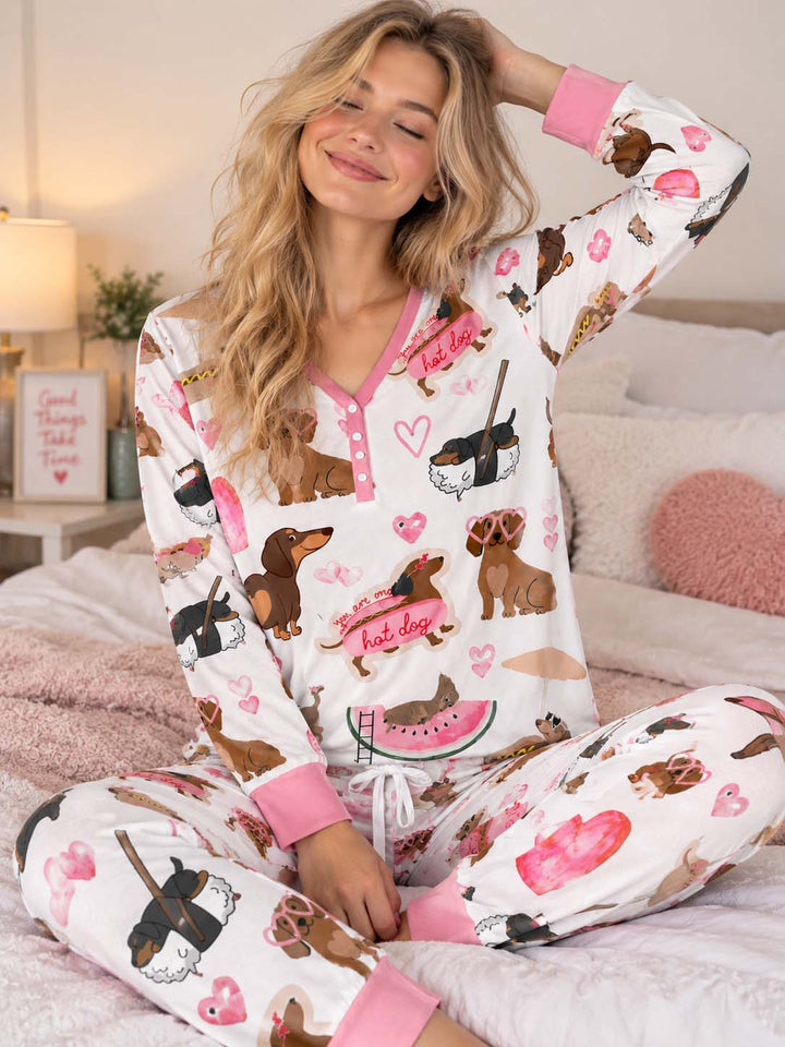 Dachshund Love Club Bamboo Women Pajama Set