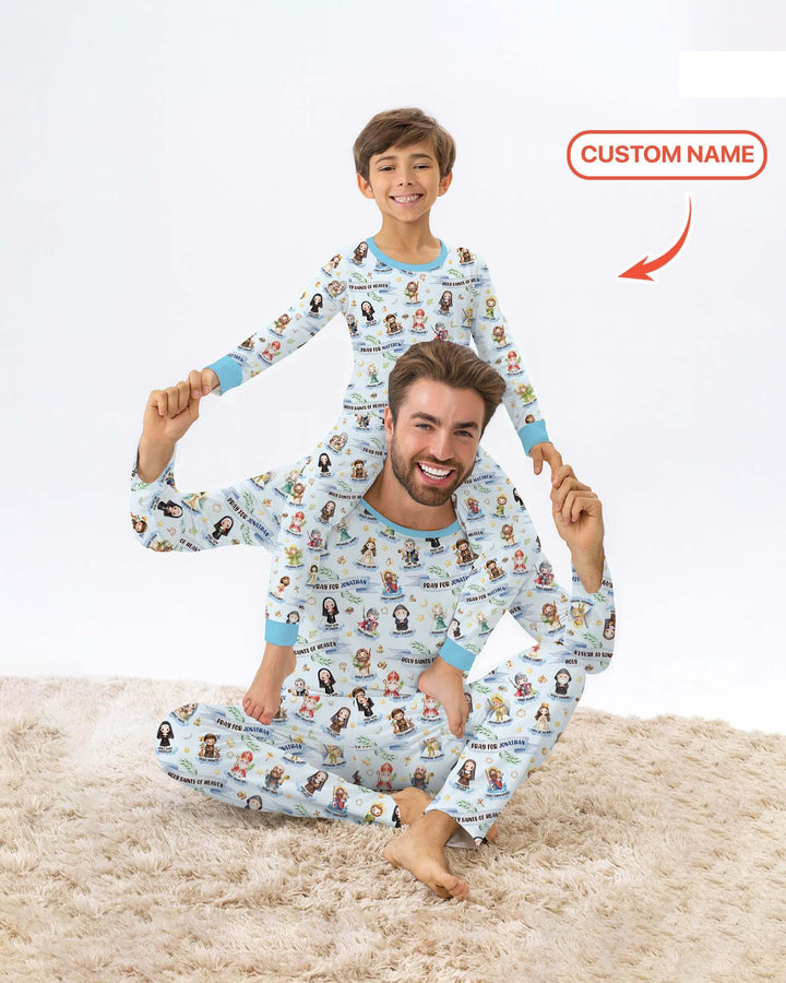 Holy Saints of Heaven Custom Name Bamboo Men's Pajama Set