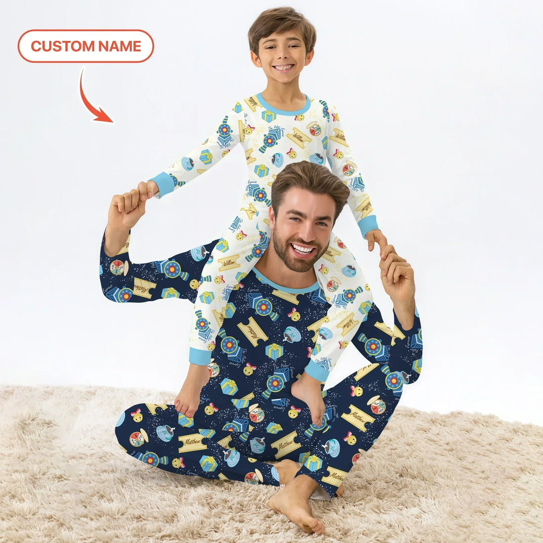 Express Train Christmas Bamboo Men's Pajama Set